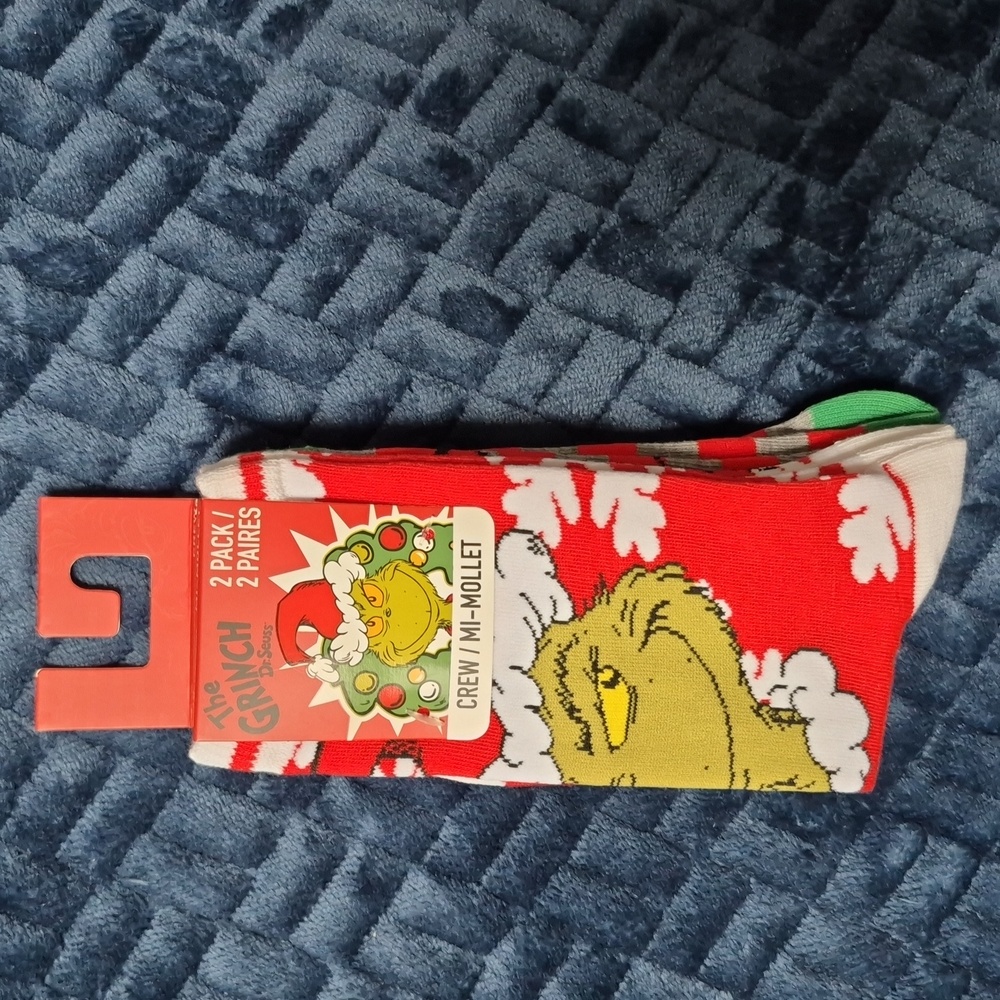 The Grinch & Cindy Lou Who 2-Pack Crew Socks! NWT!